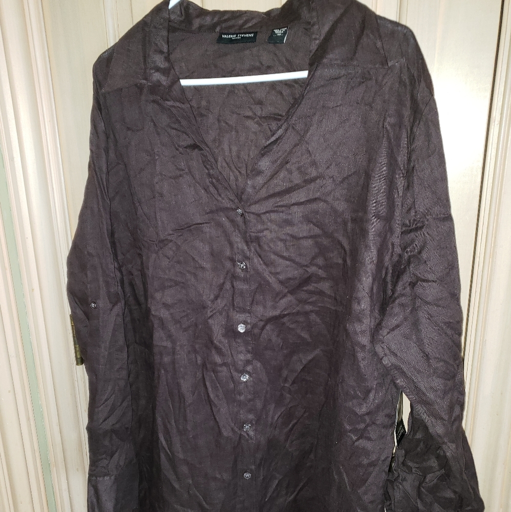 Womens plus sz 3X Valerie Stevens NWT linen shirt
